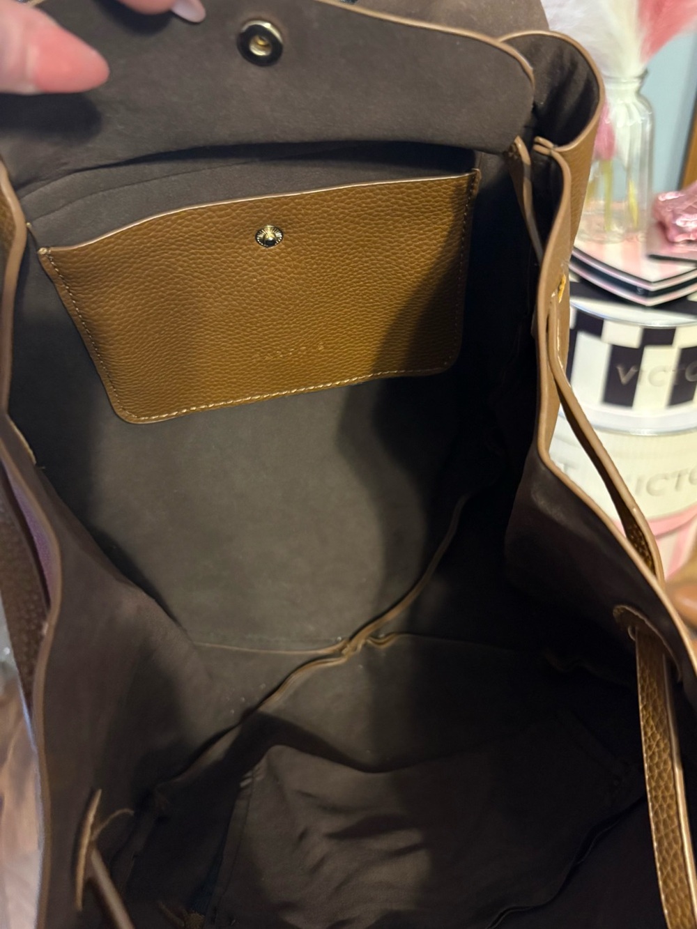 Brown Pebbled Backpack - Picture 4 of 6